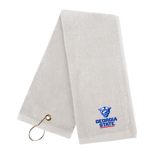 Georgia State White Golf Towel