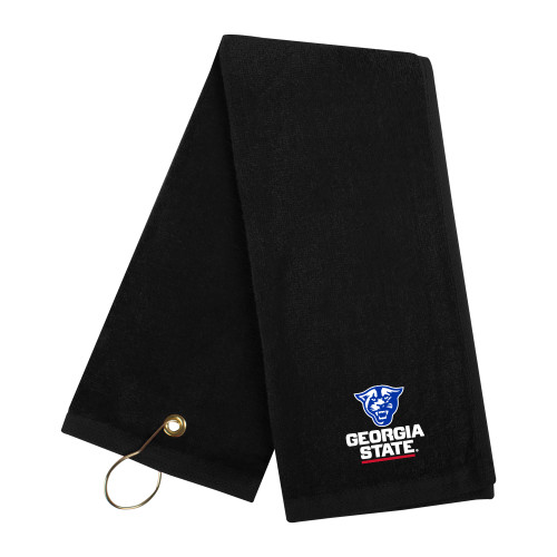 Georgia State Black Golf Towel