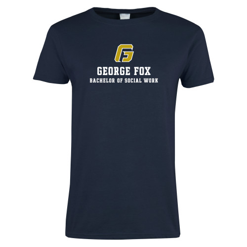  Womens Short Sleeve Navy Tee - Bachelor of Social Work