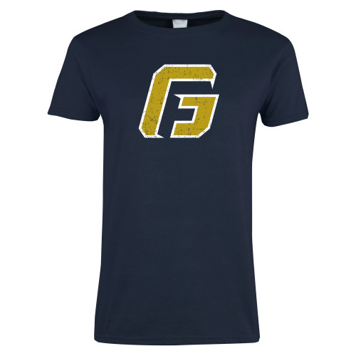  Womens Short Sleeve Navy Tee - G Distressed