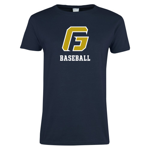  Womens Short Sleeve Navy Tee - Baseball