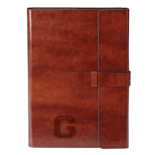  Fabrizio Brown Portfolio w/Loop Closure - Primary Logo Engraved