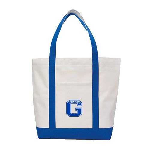  Contender White/Royal Canvas Tote - Primary Logo