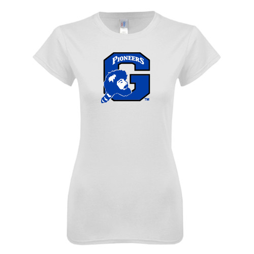  Next Level Womens White Boyfriend Tee - Secondary Logo