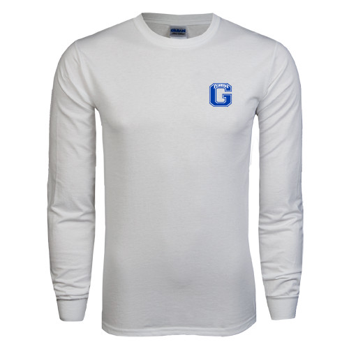  White Long Sleeve T Shirt - Primary Logo