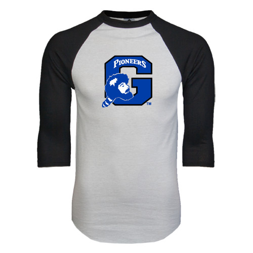  White/Black Raglan Baseball T Shirt - Secondary Logo