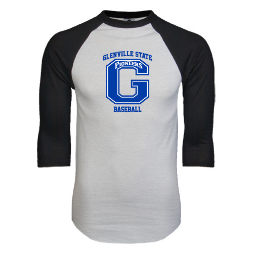  White/Black Raglan Baseball T Shirt - Baseball
