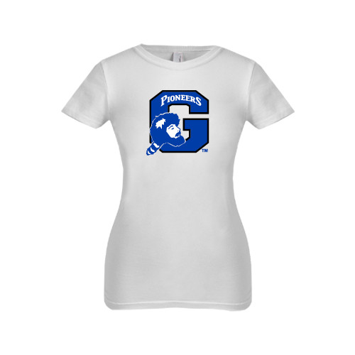  Next Level Girls White Fashion Fit T Shirt - Secondary Logo