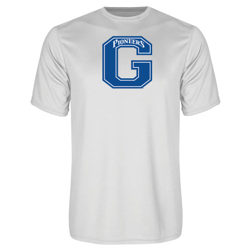  White Performance Tee - Primary Logo