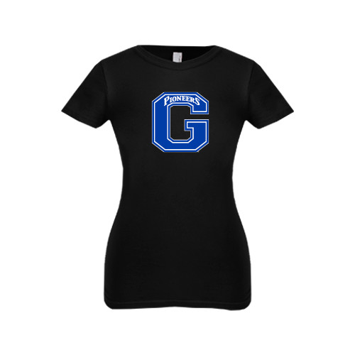 Next Level Girls Black Fashion Fit T Shirt - Primary Logo