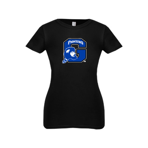  Next Level Girls Black Fashion Fit T Shirt - Secondary Logo