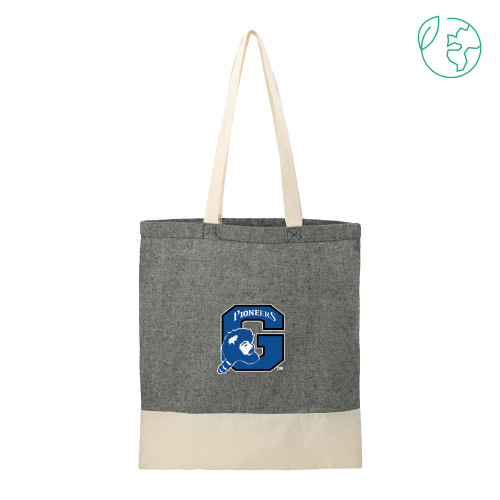  Split Recycled Black Cotton Twill Convention Tote - Secondary Logo