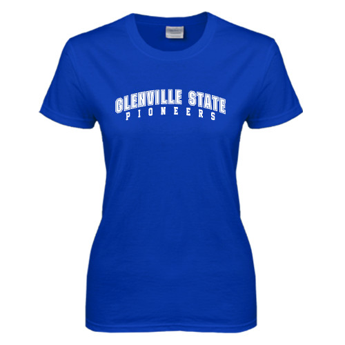  Womens Royal Short Sleeve Tee - Glenville State Pioneers Arched