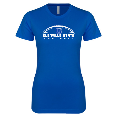  Next Level Womens Royal Boyfriend Tee - Football on Top