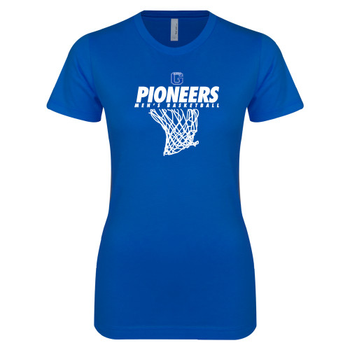  Next Level Womens Royal Boyfriend Tee - Mens Basketball with Net