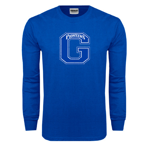  Royal Long Sleeve T Shirt - Glenville State G Distressed