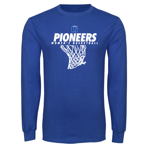  Royal Long Sleeve T Shirt - Womens Basketball with Net