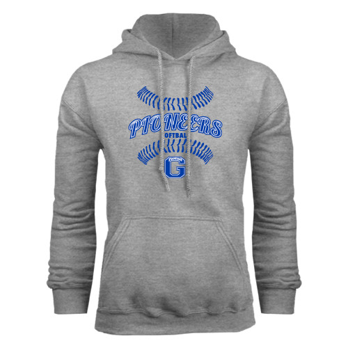  Grey Fleece Hoodie - Softball Inside Laces