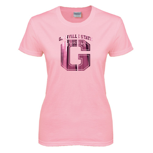 Womens Pink Short Sleeve Tee - Glenville State G