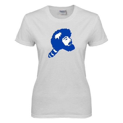  Womens White Short Sleeve Tee - Pioneer Head