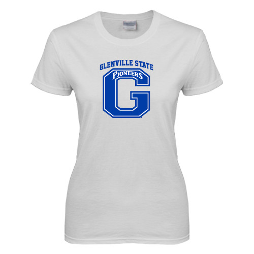  Womens White Short Sleeve Tee - Glenville State G