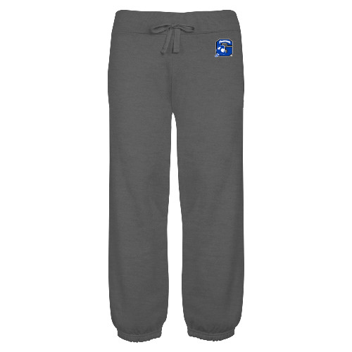  ENZA Womens Dark Heather Banded Fleece Capri - Secondary Logo