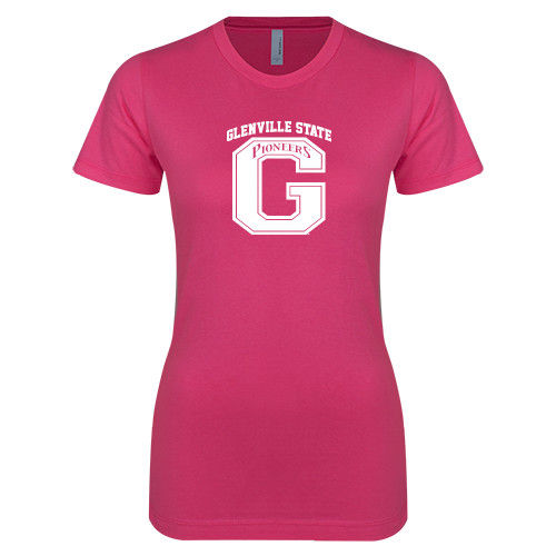  Next Level Womens Fuchsia Boyfriend Tee - Glenville State G