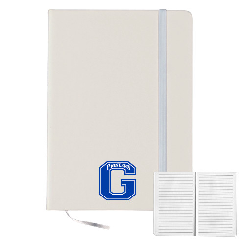  5x7 White Hard Cover Journal - Primary Logo