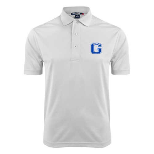  White Dry Mesh Polo - Primary Logo