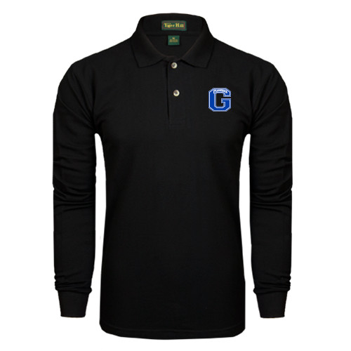  Black Long Sleeve Polo - Primary Logo