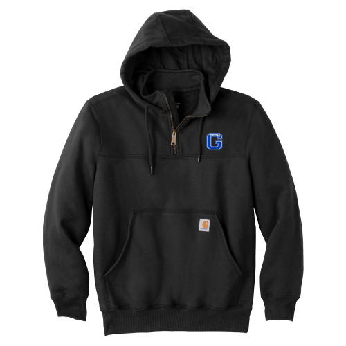  Carhartt Black Rain Defender Paxton Hooded Zip Sweatshirt - Primary Logo