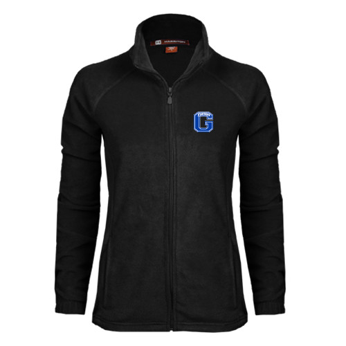  Womens Black Fleece Full Zip Jacket - Primary Logo