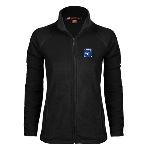  Womens Black Fleece Full Zip Jacket - Secondary Logo