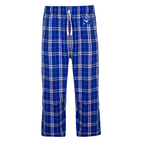  Royal/White Flannel Pajama Pant - Secondary Logo