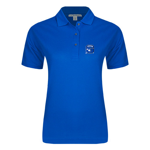  Womens Silk Touch Royal Pique Polo - Secondary Logo