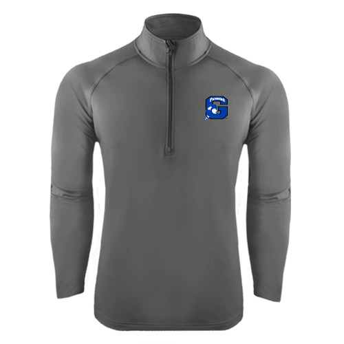  Sport Tek Charcoal Sport Wick Stretch 1/2 Zip Pullover - Secondary Logo