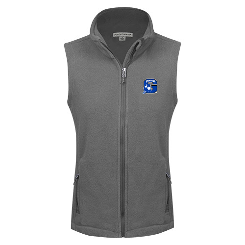  Womens Charcoal Fleece Full Zip Vest - Secondary Logo