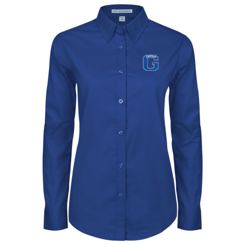 Womens Royal Twill Button Down Long Sleeve  - Primary Logo