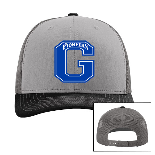  Richardson Grey/Charcoal/Black Trucker Hat - Primary Logo