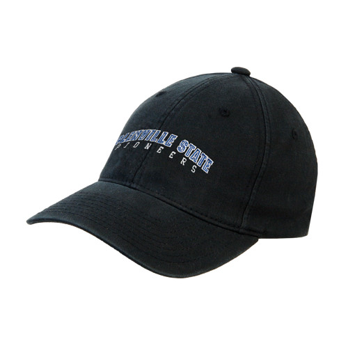 Black Flexfit Structured Low Profile Hat - Glenville State Pioneers Arched