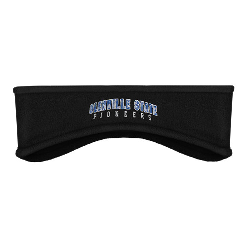  Black Stretch Fleece Headband - Glenville State Pioneers Arched