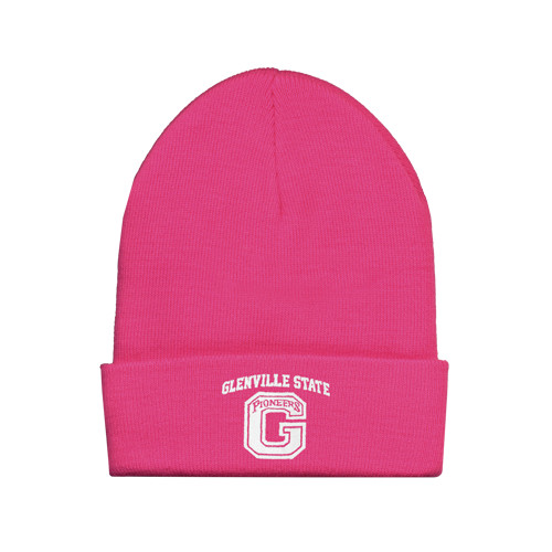  Fleece Lined Neon Pink Knit Beanie - Glenville State G