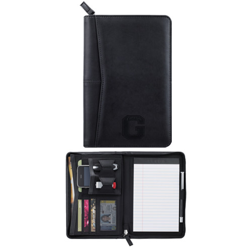  Pedova Black Junior Zippered Padfolio - Primary Logo Engraved