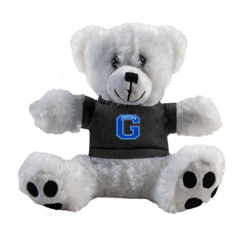  Plush Big Paw 8 1/2 inch White Bear w/Black Shirt - Primary Logo