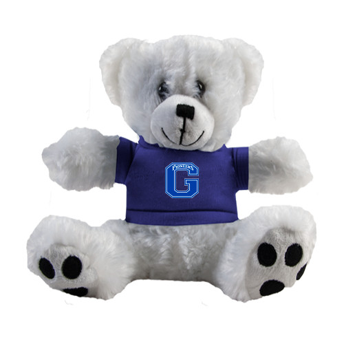  Plush Big Paw 8 1/2 inch White Bear w/Royal Shirt - Primary Logo