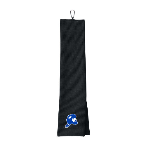  Black Waffle Microfiber Golf Towel - Pioneer Head