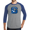 Thumbnail image for  Grey/Royal Heather Triblend Baseball Raglan Tee