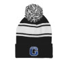 Thumbnail image for  Black/White Two Tone Knit Pom Beanie w/Cuff
