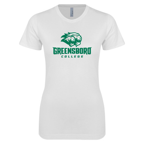  Next Level Womens White Boyfriend Tee - Primary Mark