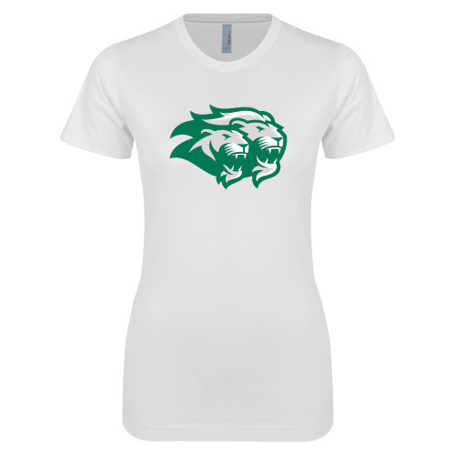  Next Level Womens White Boyfriend Tee - Lions